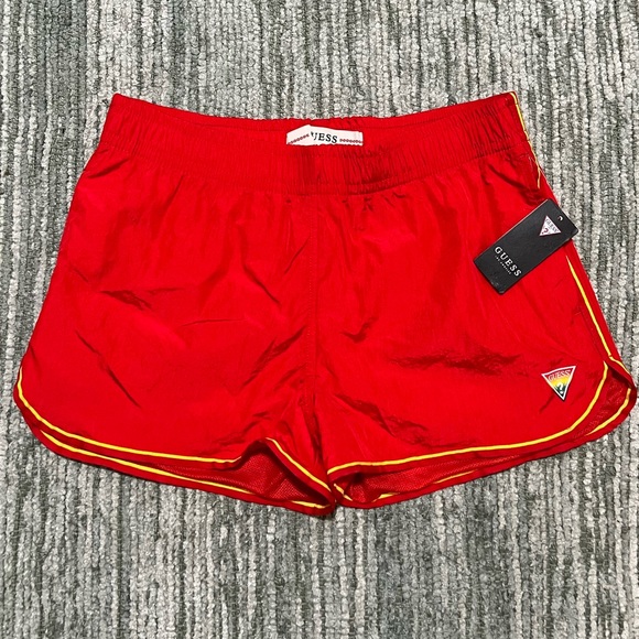 Guess Shorts Guess Mens Nylon Athletic Shorts Red Small Poshmark